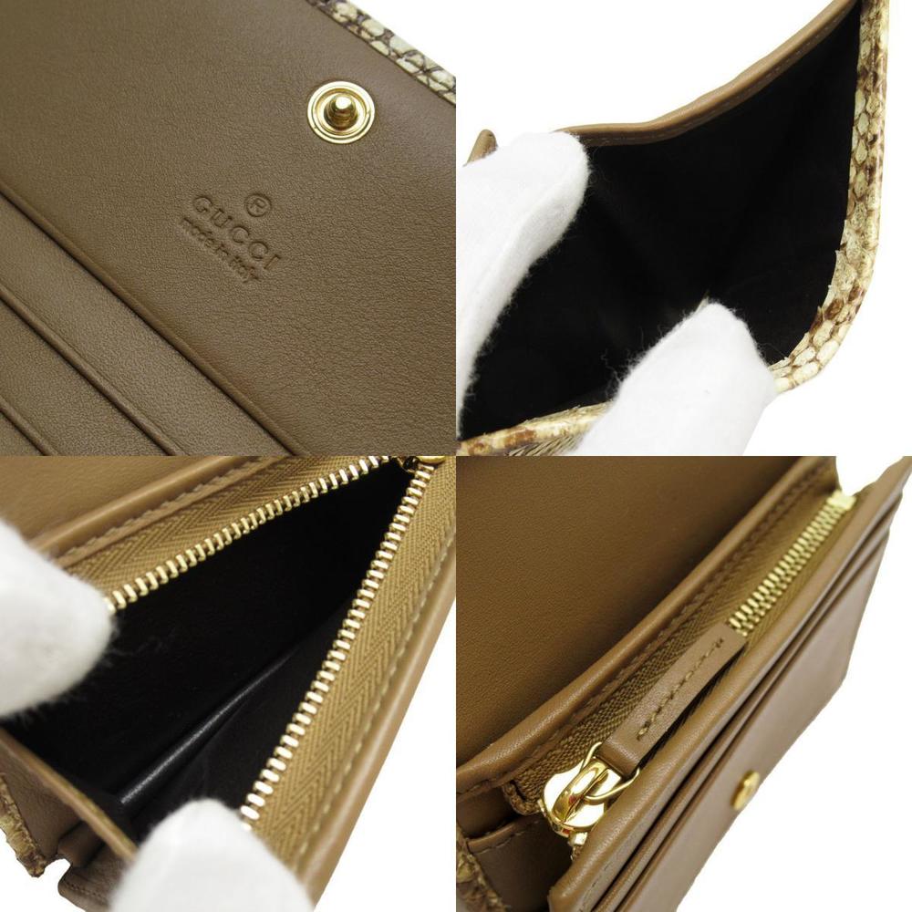 Gucci Bifold Brown Python Wallet - image 5